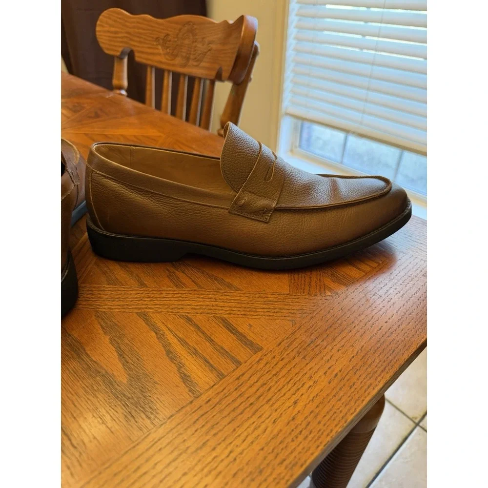 Marc Joseph Size 11.5 Men's Leather Moccasin Brown Loafer‎ Shoes
